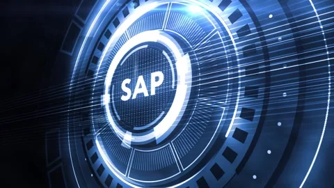 SAP System Software Automation concept on virtual screen data center. Busines Stock Footage 140106762
