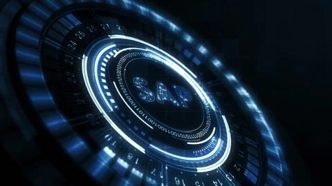 SAP System Software Automation concept on virtual screen data center. Busines Stock Footage 144358967