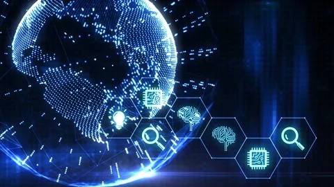 SAP System Software Automation concept on virtual screen data center. Busines Stock Footage 150270937