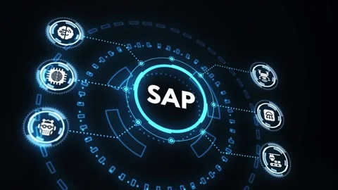 SAP System Software Automation concept on virtual screen data center. Busines Stock-Footage 196742190
