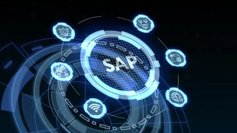SAP System Software Automation concept on virtual screen data center. Busines Stock-Footage 198298620