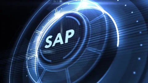 SAP System Software Automation concept on virtual screen data center. Busin.. Stock Footage 233832536