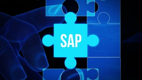 SAP System Software Automation concept on virtual screen data center. Busin.. Stock Footage 280975158