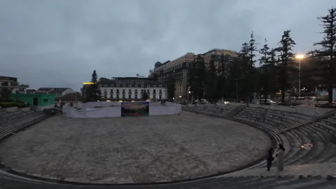 Sapa square on a cloudy morning Stock Footage 295032170