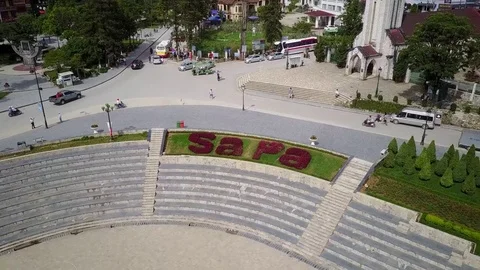 Sapa, Vietnam - City Center Stock Footage