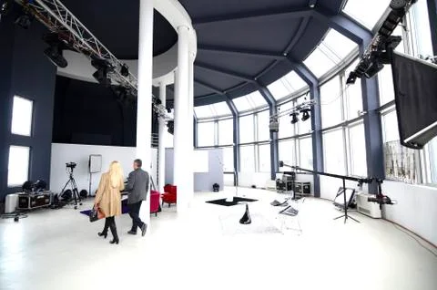 Sapcious Television studio Stock Photos