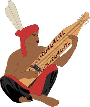 Sape Dayak Stock Illustration