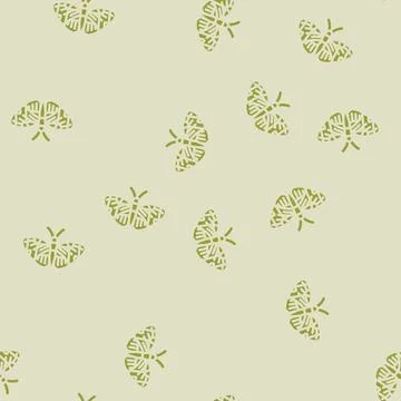 Sapho longwing insect glyph vector seamless pattern Stock Illustration