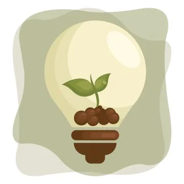 Sapling In Light Bulb 库存插图