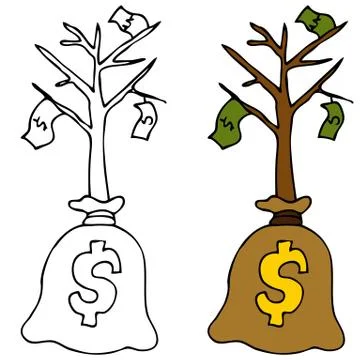 Sapling money tree Stock Illustration