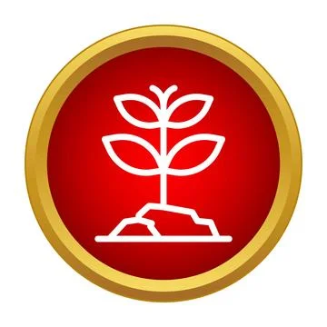 Sapling plant growing icon in red circle Illustrazione stock