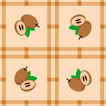 Sapodilla fruit seamless for pattern fabric, simple sapodilla fruit cute re.. Ilustración de archivo