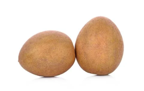 Sapodilla fruit on white background. Stock Photos