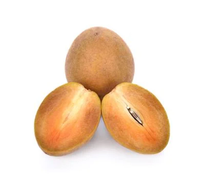 Sapodilla fruit on white background. Foto stock