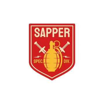 Sapper, combat engineers special division chevron Stock Illustration