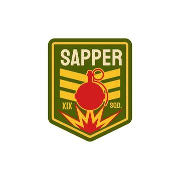 Sapper, pioneer combat engineers division chevron Stock Illustration