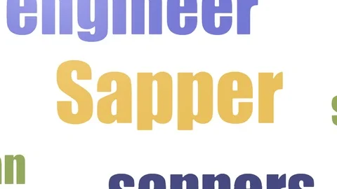 Sapper Tag Cloud Animated On White Background Video stock 103655343