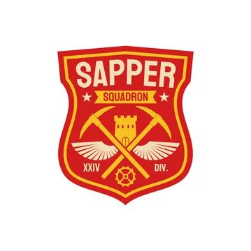Sappers combat engineers squadron military chevron Stock Illustration