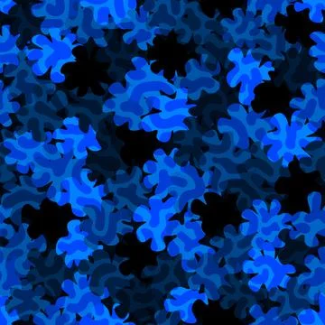 Sapphire blue toxic camouflage pattern background seamless vector illustration Stockillustratie