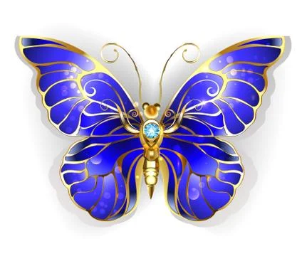 Sapphire Butterfly Stock Illustration