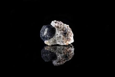 Sapphire on matrix Stock Photos