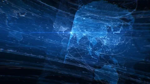 Sapphire Network Earth. Video in loop. Stock Footage 340475304
