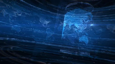 Sapphire Network Earth. Video in Loop. Stock Footage 342731350