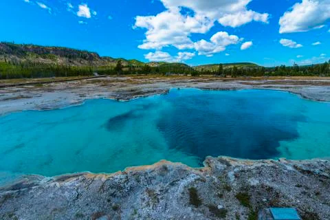 Sapphire pool yellowstone Stock Photos
