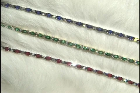 SAPPHIRE RUBY GEM BRACELETS Stock Footage 124925