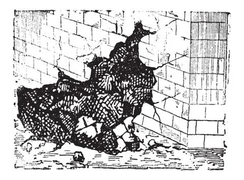 Sapping, vintage engraving Stock Illustration