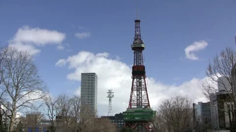 Sapporo TV Tower (timelapse) Stock Footage 12457603