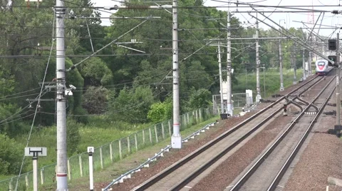 Sapsan high speed express train to Moscow Stock Footage 64574522