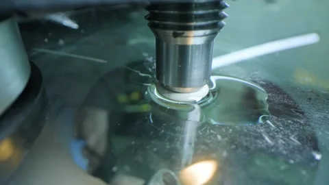Сar chip repair tool. Applying glue to the windshield. Dries with a lighter Stock Footage 300380273