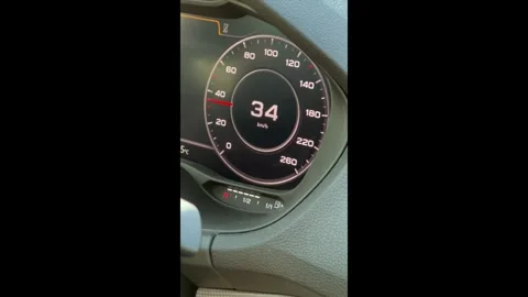 Сar speedometer, reduction of speed car.  Stock Footage 287566624