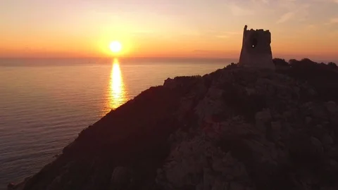 Saracen Tower  Sardinia.  Stock Footage 82615487