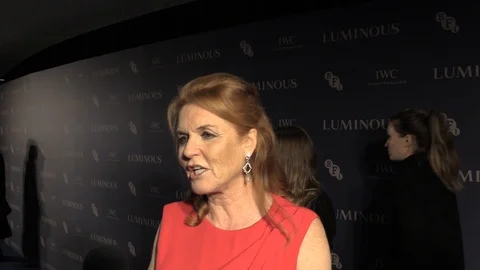 Sarah Ferguson giving interview at BFI Luminous Gala during 63rd LFF 2019 Video stock 119575612