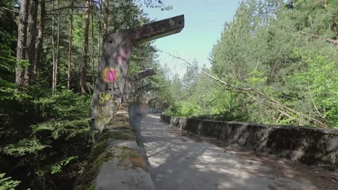 Sarajevo abandoned winter Olympics facility Stock Footage 131428542