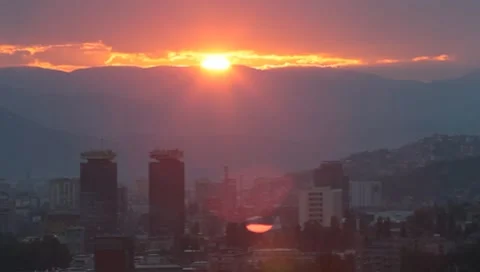 Sarajevo at dusk 스톡 동영상 8656425