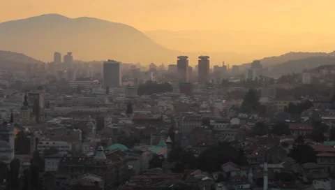 Sarajevo long-shot 2 库存影片 8652146