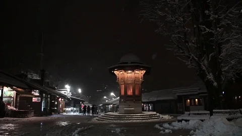 Sarajevo Old Town during a winter Stock Footage 84680314