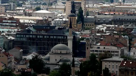 Sarajevo panorama 05bb Stock Footage