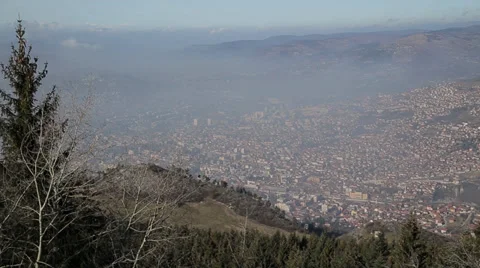 Sarajevo panorama view Stock Footage 34647224