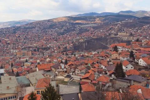 Sarajevo red rooftops, Bosnia and Herzegovina Stock Photos