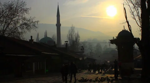 Sarajevo at sunset Vídeos de archivo 35458120