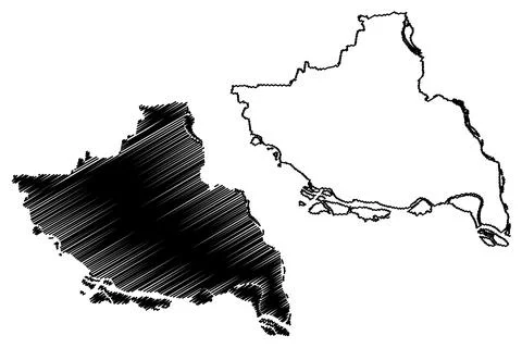Saran district (Bihar State, division, Republic of India) map vector illustra Stock Illustration