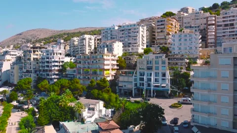 Saranda City On Sea 스톡 동영상 158405787