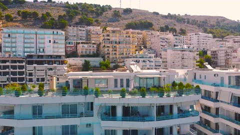 Saranda City On Sea 스톡 동영상 158405810