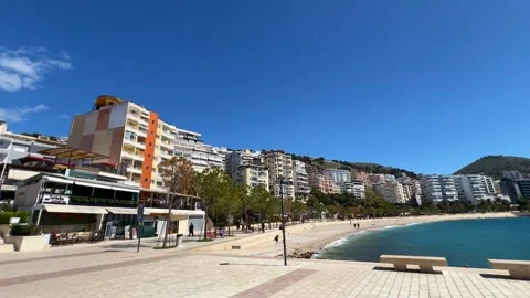 Sarande seaside walk 1 Stock Footage 269991102