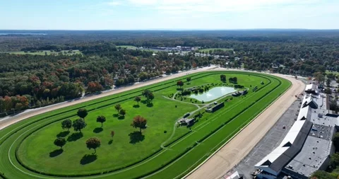 Saratoga Racetrack in Fall II. Stock Footage 302585053