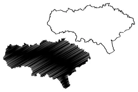 Saratov Oblast map vector.... Stock Illustration